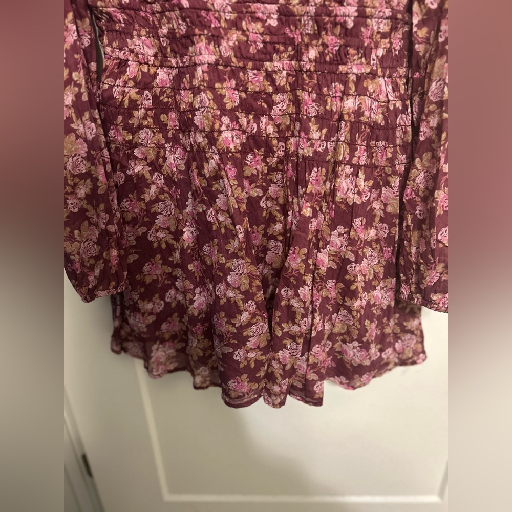 Free People Keep You Long Sleeve Cotton Mini Dress - Picture 11 of 11